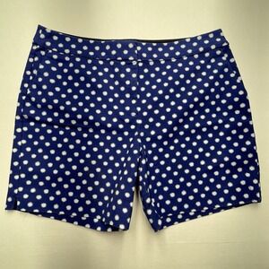 Boden Polka Dot Shorts Blue White‎ Pockets Casual Summer US 12 UK 16